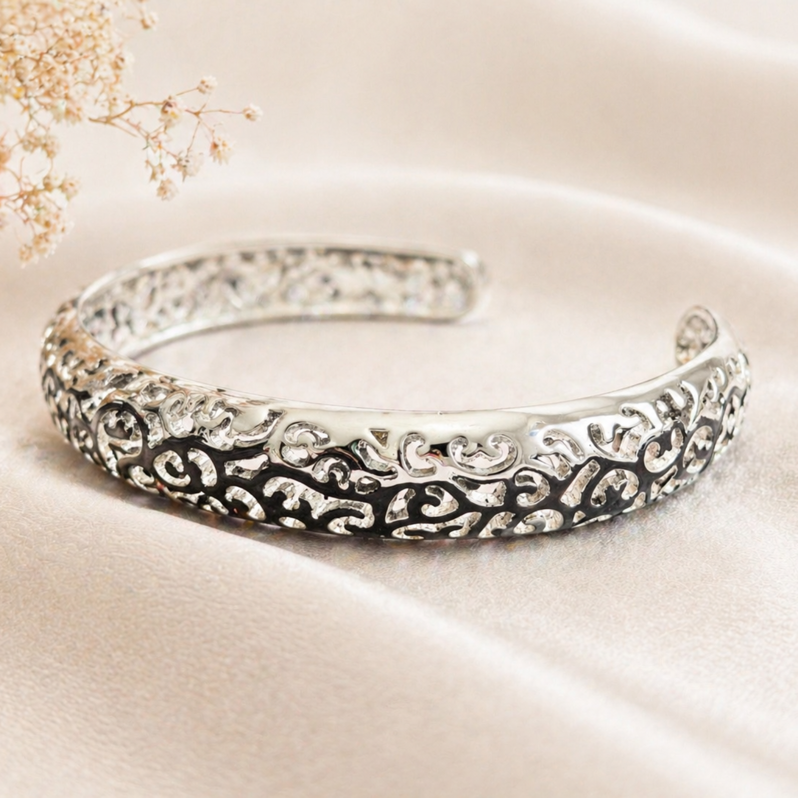 Sterling Silver Filigree Cuff Bracelet
