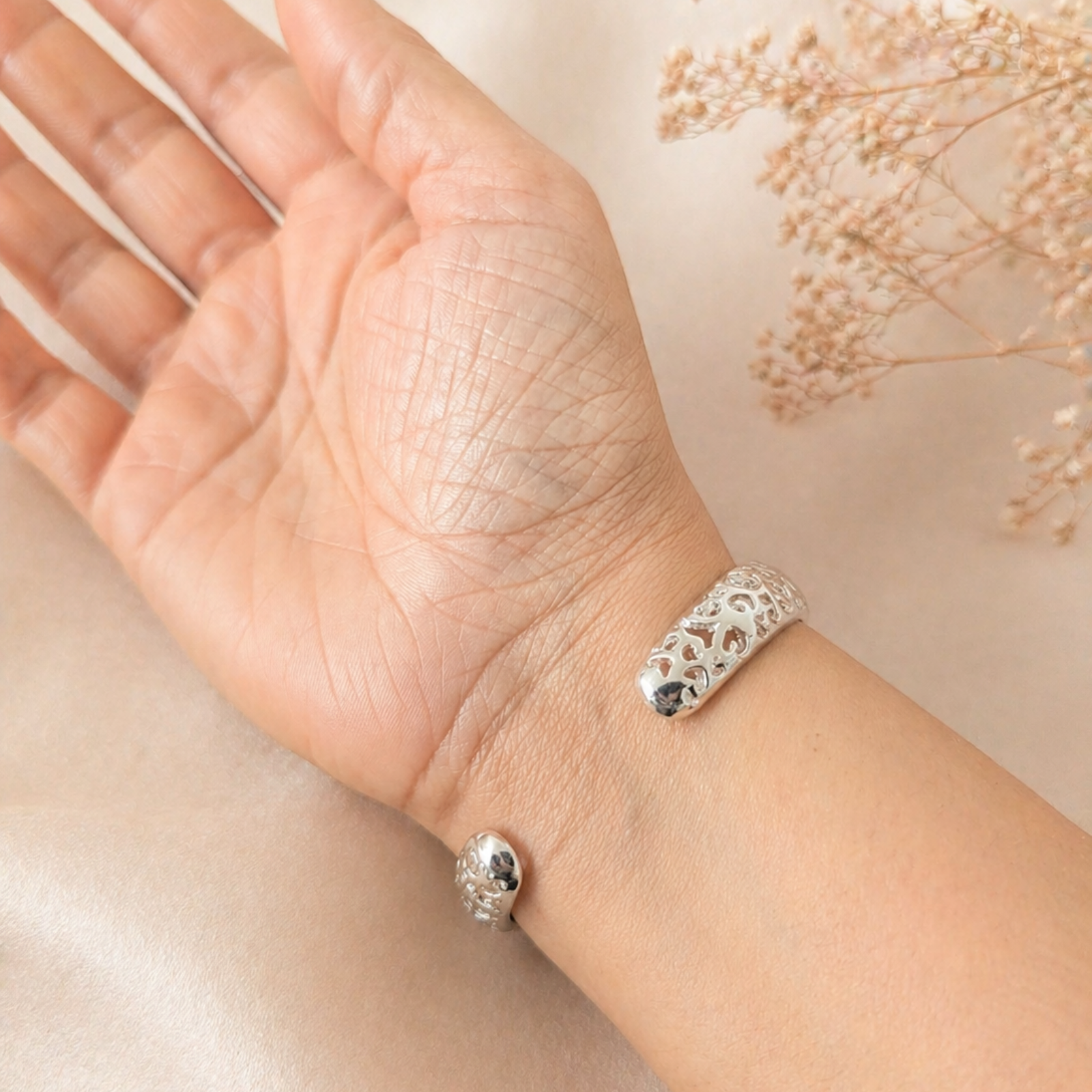 Sterling Silver Filigree Cuff Bracelet - Image 3
