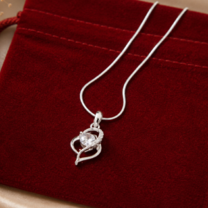 Sterling Silver Heart Shaped Pendant Necklace