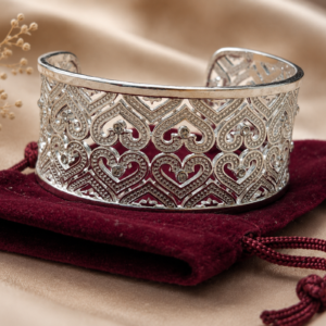 Sterling Silver Heart Cuff Bracelet