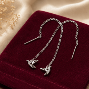 Origami Bird Threader Earrings