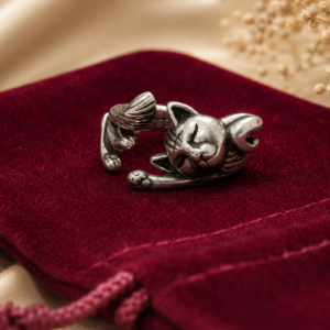 Sterling Silver Cat Wrap Ring