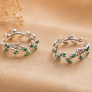 Leaf Vine Hoop Earrings